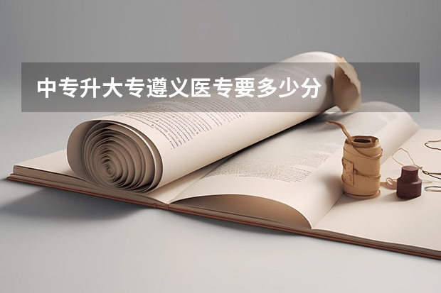 中专升大专遵义医专要多少分