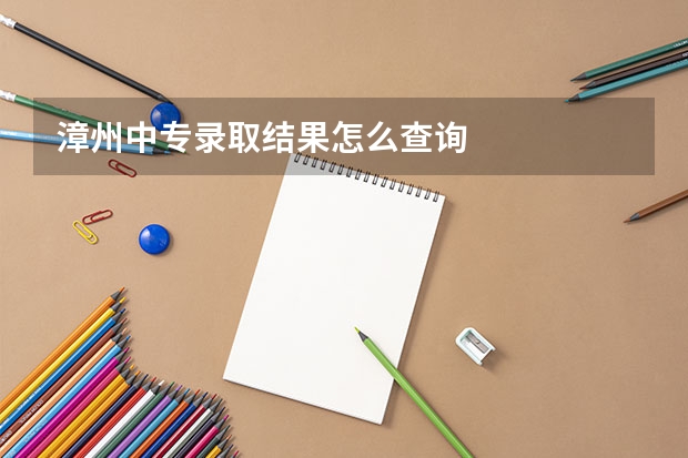 漳州中专录取结果怎么查询